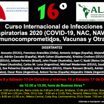 16º Curso Internacional de Infecciones Pulmonares AAMR–ALAT 2020