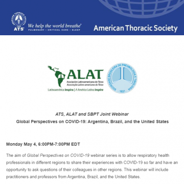ATS, ALAT and SBPT Joint Webinar: Global Perspectives on COVID-19: Argentina, Brazil, and the United States
