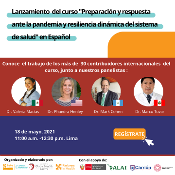 «Preparación y Respuesta ante la Pandemia». Lanzamiento del curso en línea, en español y con certificación