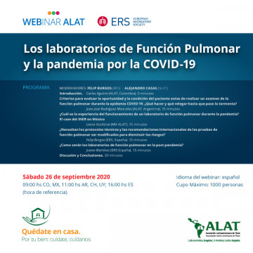 Webinar ALAT - ERS: Los laboratorios de Función Pulmonar y la pandemia por la COVID-19