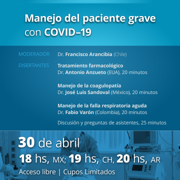 Webinar ALAT: Manejo del paciente grave con COVID-19
