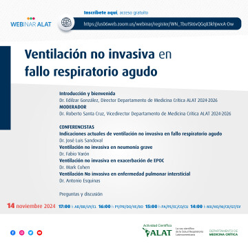 Webinar: Ventilación no invasiva en fallo respiratorio agudo